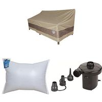 Duck Covers Elegant Patio Loveseat Cover, 54-Inch with Duck Dome Airbag, 48"L x 36"W and Duck Dome Airbags Electric Air Pump