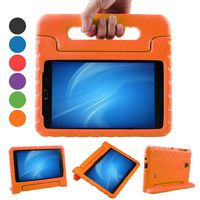 XKTTSUEERCRR Kids Case for Samsung Galaxy Tab 4 8.0-inch, EVA Shockproof Lightweight Portable Stand Hand Shell Cover for Samsung Galaxy Tab 4 8.0" Tablet (SM-T330 SM-T331 SM-T335) (Orange)