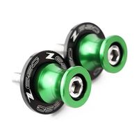 Green CNC M8 Frame Stand Screws Swing arm Spools Slider For Kawasaki Z650 2017