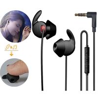 Sleep Earbuds Headphones, Noise Isolating sleepbuds Stereo Headsets with Mic Upgrade Softer Silicone Lightweight  for Insomnia/Relaxation/Yoga/-(Black)