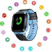 Kids Smartwatch - GPS Tracker Smartwatches Wrist Digital Watch Phone SOS Alarm Clock Camera Flashlight Phone Watch for Children Age 3-10 Boys Girls with iOS Android Gifts (Blue Smartwatch)