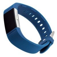 WITHit Designer Silicone Replacement Band for Fitbit Charge 2, Blue Woven - Secure, Adjustable Stainless Steel Buckle Closure, Fitbit Watch Band Replacement, Sweat-Resistant, Fits Most Wrists