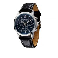 Sannysis(TM) 1PC Sport Military Quartz Dial Clock Men Leather Wrist Watch (Blue)