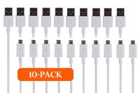 TekSonic 10-Pack Micro USB Cable Wholesale Lot (Bulk 1 M/3.3 ft Universal Charging Sync and Charge Micro USB to USB A Cords, Data Cable for Samsung Galaxy, HTC, LG, Android, Windows Phone