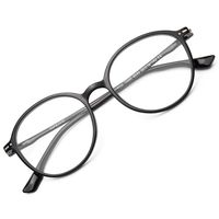 Gaoye Classic Blue Light Blocking Glasses Women/Men,Computer TR90 Round Lightweight Frame Anti UV Lens - 0.0 Diopter (Light Black)