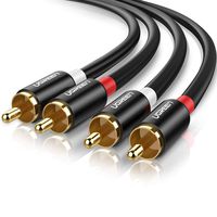 UGREEN RCA Cable RCA Male Cable 2RCA Male to 2RCA Male Stereo Audio Cable Gold Plated for Home Theater, HDTV, Gaming Consoles, Hi-Fi Systems, 6FT