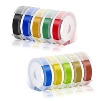   Embossing Label Compatible with Dymo Embossing Label Maker, 3/8'' x 9.8' Colorful 3D Plastic Organizer Xpress Tape Compatible with Dymo Embossing Office Mate II and Old School Label Makers