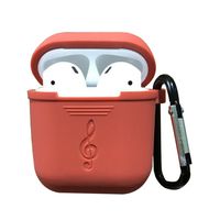 Natolor Silicone Bluetooth Airpods Protective Case Bag With Metal Carrying Hook For iPhone X Wireless Earbuds Protectiion Cover (Red)