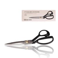 Sewing Scissors - Professional Heavy Duty Carbon Steel Multi Purpose Shears for Fabric Leather Tailor Dressmaking Office Crafts - 9" Silver - 1 Set