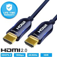 Fiber Optic HDMI Cable 2.0 4K 60HZ, High Speed Support 18.2Gbps HDR,ARC,Dolby Vision, 3D,HDCP2.2,4:4:4 PS4 & Nitendo Switch Projector, Roku TV Box, Apple HDTV(33ft)