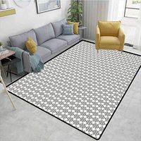 Bigdatastore Diamonds Print Rug, Monochrome Geometrical Design with Herringbone Pattern Triangles Abstract Pattern, Durable Rugs - Living, Dinning, Office, Rooms & Bedrrom, Hallway Carpet(3'x 5')