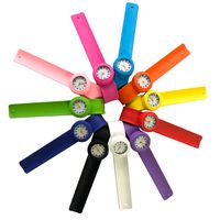 Tocosy Slap on Watch Silicone Quartz Number Sport Wrist Band for Children Girl Lady Women Men Boy Unisex Slap Kids Watches