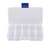 EEEKit Small Storage Box with 10 Compartments Plastic Separable for Small Accessories Plastic Jewelry Fishing Hook Container