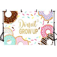 MEHOFOTO 8x6ft Donut Grow Up Baby Shower Party Decorations Photo Studio Background Girl Princess Sweet 1st Birthday Decorations Banner Photography Backdrops for Picture