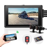 Vsysto Action Backup Camera Front/Rear 2 Channels Lens Dash cam for Sports Bike/Motorcycle DVR Recording System with Full HD Front and Rear View Wide Angle 3.0'' LCD (1080P IMX320/waterproof case)