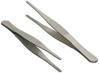 Uxcell Stainless Steel Flat Edge Forceps Tweezers Tool for Doctors (2 Piece), 14cm