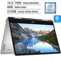 Dell Inspiron 13 7000 Series 2-in-1 13.3" Full HD IPS Touchscreen Laptop, Intel Core i5-8265U up to 3.90GHz, 8GB RAM, 512GB M.2 SSD, Backlit Keyboard, HDMI, Wireless-AC, Bluetooth, Windows 10, Silver