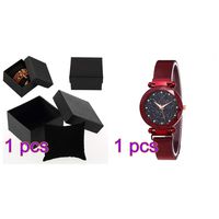 twbbt Starry Sky Watches with Gift Box for Ladies,Magnetic Mesh Band Simulated Diamond Wrist Watches