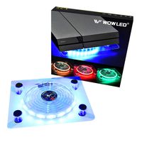WF USB RGB LED Cooler Cooling Fan Stand, Multi-Color LED Light Cooler Pad Stand Accessories for PS4 Playstation 4 Pro, PS4 Slim, Xbox One X, Notebook, Laptop, Consoles
