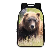 School Laptop Shoulder Backpack Case For Teenagers Boys Adults Hiking Camping Daypack Bear Print