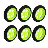 6pcs RC Aircraft Airplane DIY Sponge Wheel Tire D36mm H8mm Black Lime