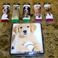 Cute Dog Puppies Cigarette Case Lighter Combo Model 3