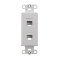 Leviton 41688-W Decora Telephone Wallplate Insert, White