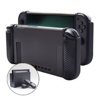 Pandaren Dockable Slim Cover PC Case Compatible with Nintendo Switch Consoles with TPU Hand Grip Case for JoyCon Protector(Black)