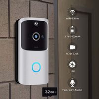Unine Video Doorbell Security Camera,Smart Wi-Fi Wireless Ring Doorbells Home Secure Cam with Motion Detector Alarm,Phone Visual Intercom,Two-Way Audio Night Vision (Smart Doorbell?32G?)