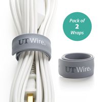UT Wire UTW-SWM2-GY Speedy Magnetic Cable Wrap (Pack of 2), 10", Grey