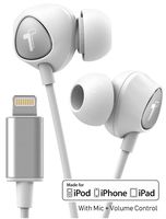 Thore iPhone Earbuds with Lightning Connector MFi Certified by Apple Earphones (V100) Wired in-Ear Headphones with Volume Control & Mic for iPhone X, XS iPhone 11 and 11 Pro Max (White Silver)