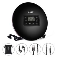 CD Player Portable, HOTT Discman CD Player for Adults/Kids with LCD Display and Anti-Skip Protection Shockproof Function Only Support 5 Formats CD, CD-R, CD-RW, MP3, CD-DA, WMA Audio Files, Silver