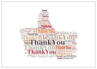 NW Pitney Ink Thumbs Up Thank You Card, 5 x 7 Inches (1002TY)