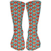 Unisex Red Crystal Fox Printed Sports Crew Socks Athletic Casual Sock
