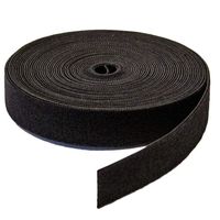 1/2 inch Hook Loop Cable Tie Fasten One Wrap Cord Tape Double Side Nylon Power Cord Management Wire Organizer Straps Reusable Self Gripping 20 Feet 1 Roll (Black)