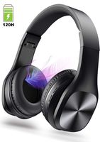 Bluetooth Headphones with Mic,Foldable Wireless Over Ear Headphones Wired Mode, 120 Hours Playtime and Soft Memory Protein Earmuffs Headset for Adult Kids Boy TV PC iPhone Android Cellphone