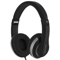 RockPapa I22 Foldable Adjustable On Ear Headphones with Microphone for Kids/Adults iPhone iPad iPod Tablets MP3/4 DVD Computer Black Grey