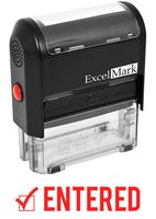 Entered - ExcelMark Self-Inking Rubber Stamp - Red Ink A1539