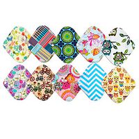 10 Pieces 8 Inch Light Bamboo Mama Cloth/ Menstrual Pads/ Reusable Sanitary Pads Panty liner .