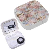 Portable Contact Lens Case Box Travel Kit Mirror + Bottle + Tweezers Container Holder [ Marine Design ]