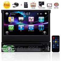 EINCAR Single 1 Din Car Stereo Bluetooth 7 inch Capacitive Touchscreen 1din Car Radio Autoradio GPS Navigation DVD CD Player FM AM Receiver Detachable Front Panel Wireless Remote Mirrorlink Backup Cam