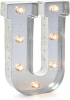Darice Silver Metal Marquee Letter - U-9.87" Tall, Galvanized Finish