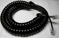 10 Pack of Black 12' Ft Handset Cords for Samsung Phone Falcon iDCS 8D 18D 28D DCS Prostar Basic LCD STD 7B 12B 24B 12D 24D Keyset with Tail/Lead/Leader Gloss Glossy Curly Coil Lot by DIY-BizPhones