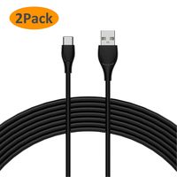 USB C Cable 2ft USB C to USB A Charger Cord (USB 2.0) for Samsung Galaxy S8 S8 Plus Note 8, LG V30 V20 G6 G5, HTC U11/10, Nexus 6P 5X,Google Pixel (Black,2Pack)