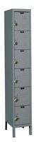 Hallowell URB1258-6A-HG ReadyBuilt Locker, 12" Width x 15" Depth x 78" Height, 6-Tier, 1-Wide, Assembled, 725 Gray