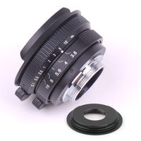 Pixco 8mm F3.8 Fish-Eye CCTV Lens for C Mount Camera + 16mm C Mount Film Lens to Micro Four Thirds 4/3 Camera Lens Adapter