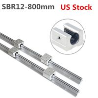 CNCCANEN Linear Rail SBR12-800mm Fully Support Slider 2 Set + 4 SBR12UU Bearing Block Shaft Rod Guideway kit for for 12mm Slotted Bearings