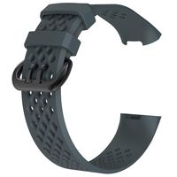 ZSZCXD Compatible for Fitbit Charge 3, New Soft Silicone Replacement WatchBand Strap Band Wristband for Fitbit Charge 3 (Slate, Small)
