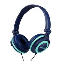Kids Headphones Wired 3.5mm Jack with 85dB Volume Limited for Hearing Protection Foldable On Ear Headphones for Children Baby Teen Used on Cellphones Pad Computer PSP MP3/4 (Midnight Blue x Sky Blue)