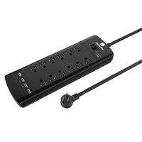 ZOOMACH Surge Protector Power Strip with USB Charging Ports and 5 Ft Extension Cord, Multi Outlet Power Strip with 2100 Joule, 1875W/15A (B-12Outlet, Black)